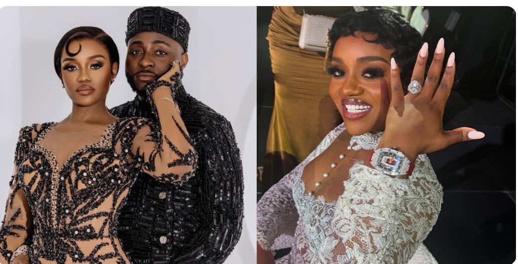 Davido Surprises Wife Chioma With $300k Diamond Wristwatch At White Wedding